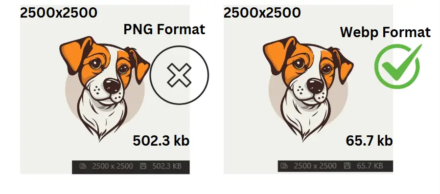 image comparison from PNG to WEBP optimized file size
